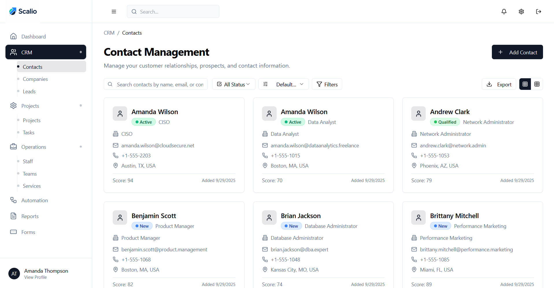 Scalio App Dashboard Preview